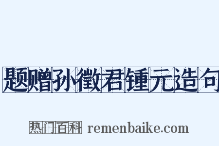 题赠孙徵君锺元造句是什么意思的图片